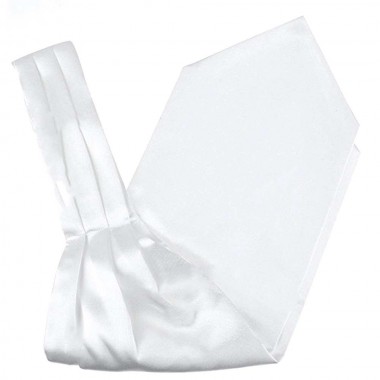 Esarfa ascot alba