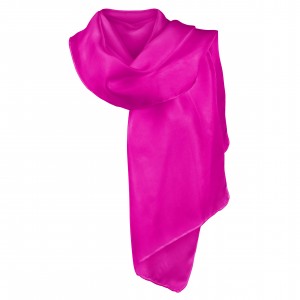 Eșarfă mătase satinată fuchsia
