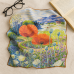 Esarfa patrata eleganta dama portocalie 70x70 satin matase – Maci in Peisaj Pastel