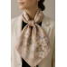 Esarfa eleganta patrata dama bej roz pastel 70x70 satin matase – Flori Acuarela