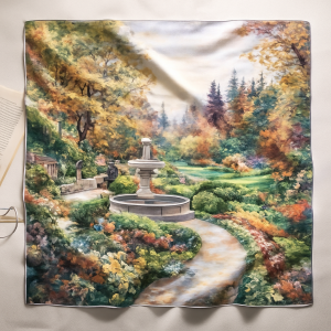 Esarfa eleganta verde dama patrata 70x70 satin matase – Gradina Romantica