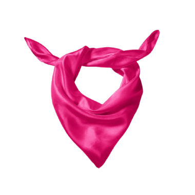 Esarfa matase satinată fuchsia, format batic, model Fantezie