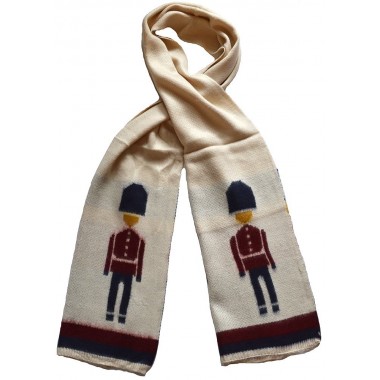 Fular unisex, bej deschis, model soldati Queen's Guard
