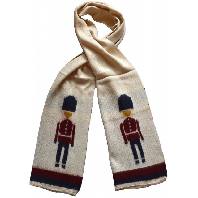 Fular unisex, bej deschis, model soldati Queen's Guard