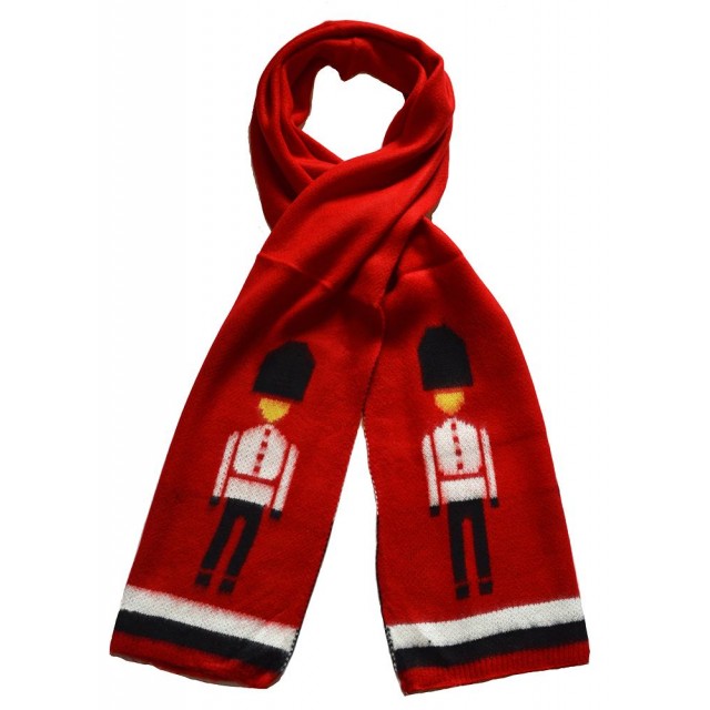 Fular unisex, rosu, model soldati Queen's Guard