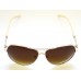 Ochelari de soare rama metalica aurie lentila maro UV400 60001