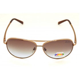 Ochelari de soare rama metalica aramie lentila maro UV400 60002
