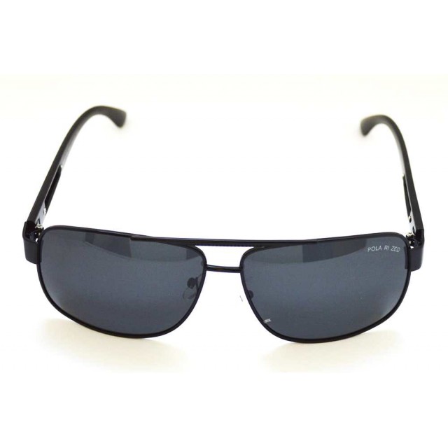 Ochelari de soare rama metalica neagra lentila neagra UV400 60004
