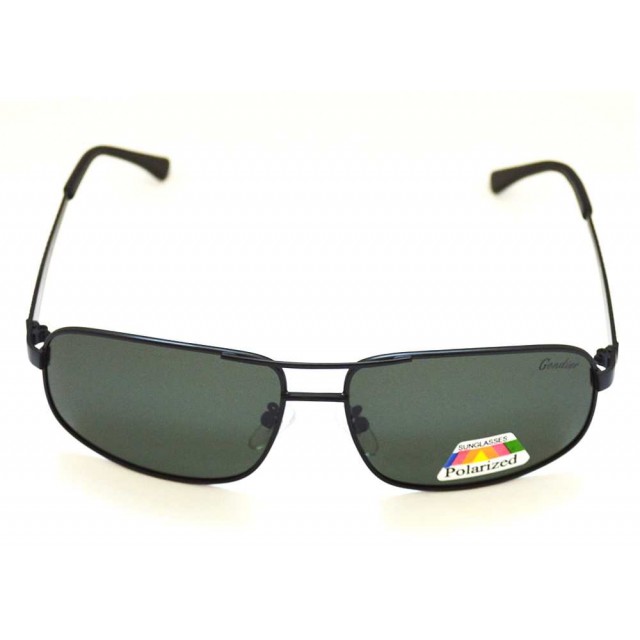 Ochelari de soare rama metalica neagra lentila verde inchis UV400