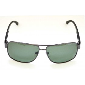 Ochelari de soare rama metalica gri inchis lentila verde UV400 60008