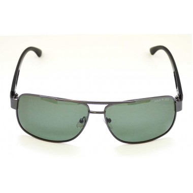 Ochelari de soare rama metalica gri inchis lentila verde UV400 60008