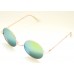 Ochelari de soare rama rotunda metalica aurie lentila verde oglinda UV400 60014