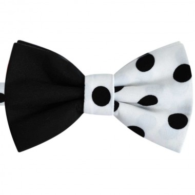 Papion bicolor negru -alb cu buline negre