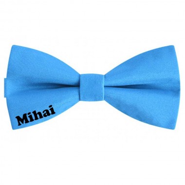 Papion copii, albastru, personalizat nume Mihai