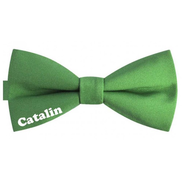Papion copii, verde, peronalizat nume Catalin