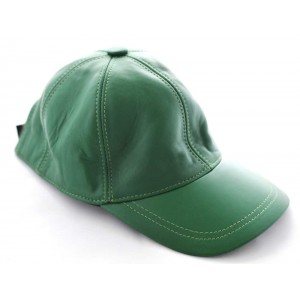 Sapca din piele, culoare verde, model ERIK