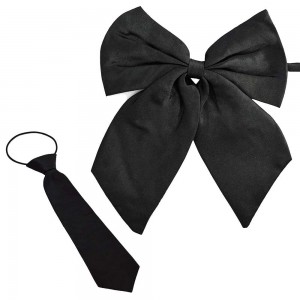 Set papion dama negru si cravata copil