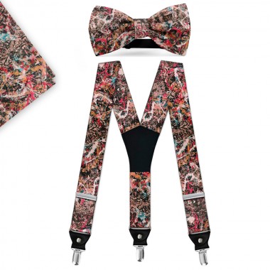 Set papion, batistă, bretele, personalizat, model "Art & Hobby”