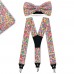 Set papion, batistă, bretele, personalizat, model “Floral Multicolor”