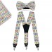 Set papion, batista, bretele, imprimeu "Traditional Floral Multicolor"