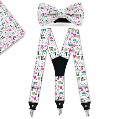 Set papion, batistă, bretele, personalizat,  model "Last Bling"