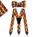 Set papion, batista, bretele, personalizat, model "Drapelul României"