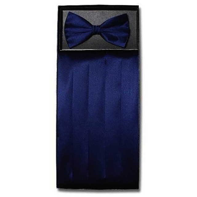 Set brau, papion, batista bleumarin