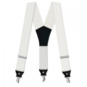 Bretele barbati, matase alba, model Supreme Elegance