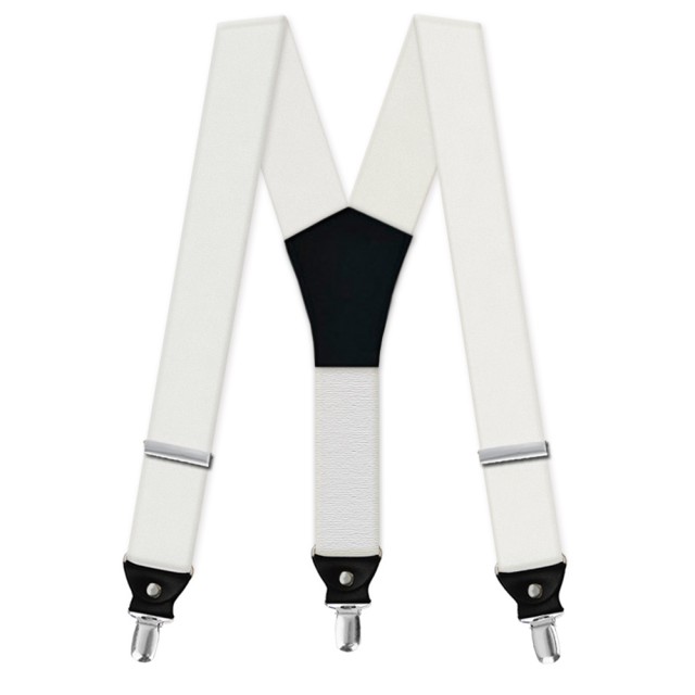 Bretele barbati, matase alba, model Supreme Elegance