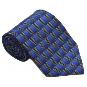Cravata barbati albastra cu model abstract gri cu negru 247