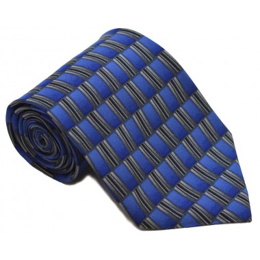 Cravata barbati albastra cu model abstract gri cu negru 247