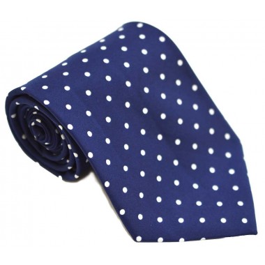 Cravata barbati bleumarin cu buline albe 245