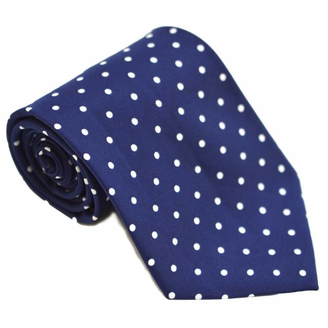 Cravata barbati bleumarin cu buline albe 245