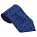 Cravata barbati bleumarin cu model abstract turcoaz si patratele albe 194
