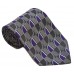 Cravata barbati gri cu model abstract mov cu alb 254