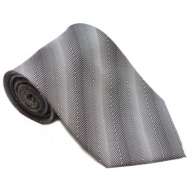 Cravata barbati gri cu model abstract negru si patratele albe 188