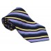 Cravata barbati neagra cu dungi oblice bleumarin galbene violet gri 208