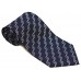 Cravata barbati bleumarin cu dungi oblice negre si model abstract alb 147