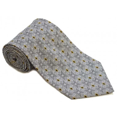 Cravata barbati gri cu model abstract negru 165