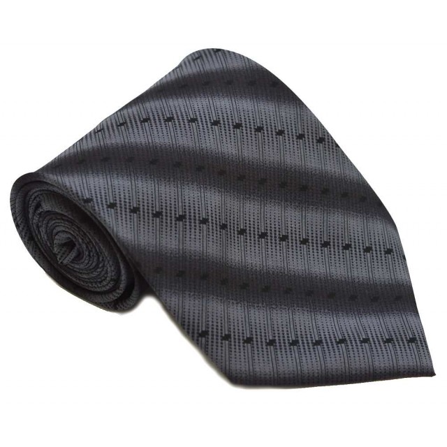 Cravata barbati gri cu model abstract negru 243