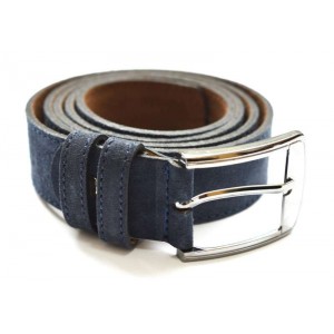 Curea piele barbati piele intoarsa bleumarin
