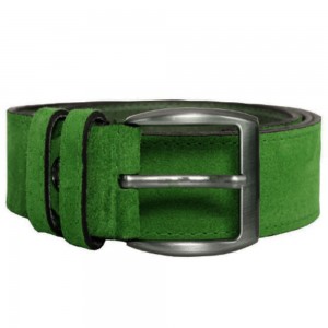 Curea barbati piele intoarsa verde jad