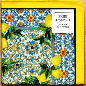 Esarfa dama eleganta Fiori D'amalfi, batic colorat cu model mediteranean