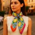 Esarfa dama eleganta colorata cu imprimeu lamai si flori Luciana