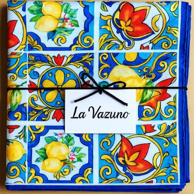 Esarfa dama La Vazuno, model citrice si floral, eleganta