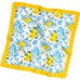 Esarfa patrata eleganta dama 70x70 cm lamai galben-albastru, matase