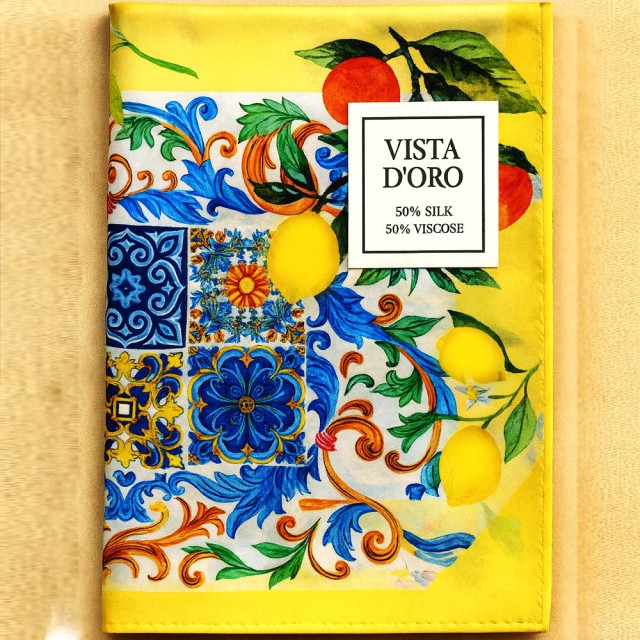 Esarfa dama patrata eleganta colorata Portocale & Lamai – batic femei