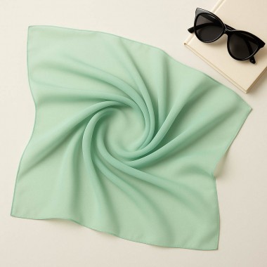 Esarfa dama voal verde menta, patrata 65x65 cm – proaspata, feminina