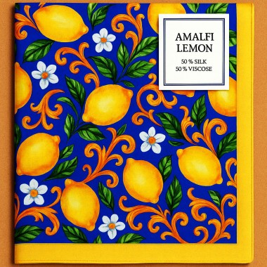 Amalfi Bloom – Esarfa patrata eleganta dama colorata batic mare