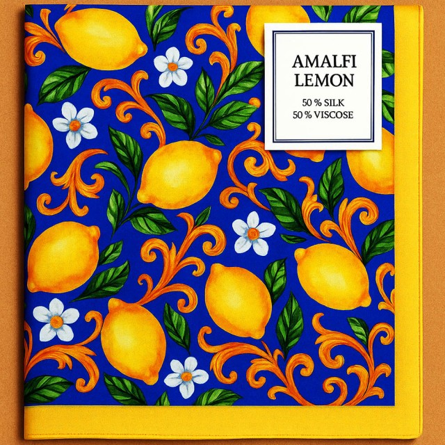 Amalfi Bloom – Esarfa patrata eleganta dama colorata batic mare